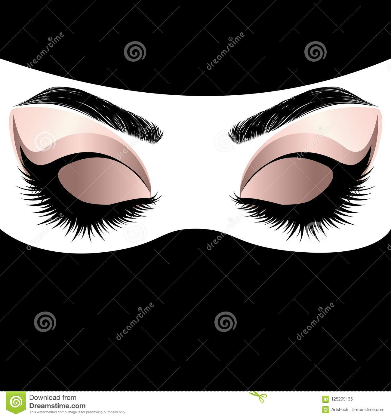 Arabic Eyes Makeup Pics Rose Gold Arabic Woman Eye Makeup Stock Vector Illustration Of