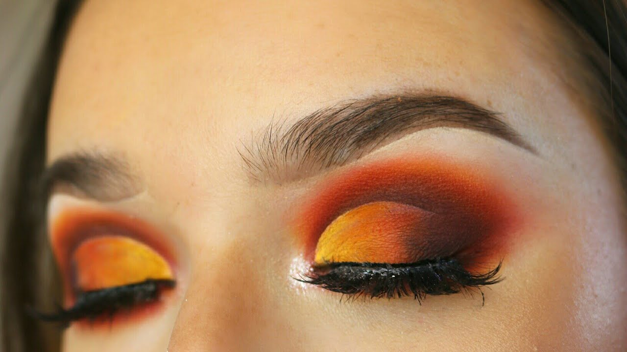 Autumn Eye Makeup Pumpkin Spice Eyes Autumnfall Makeup Tutorial Youtube