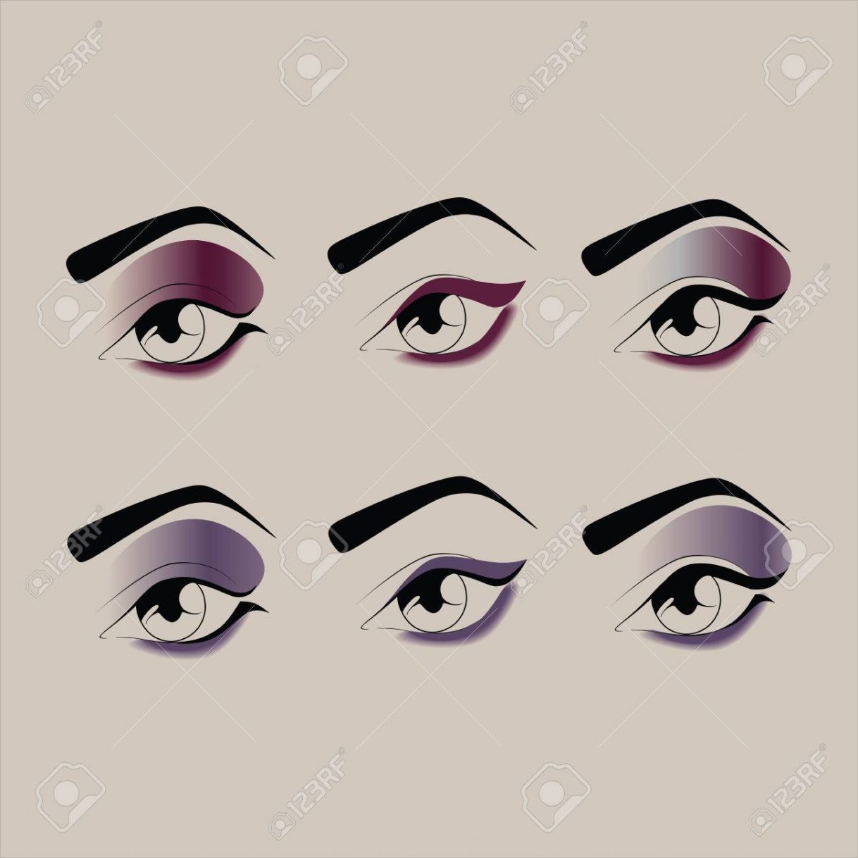 Ball Eye Makeup Eye Makeup Cosmetics Shadow Mascara Eyeliner Royalty Free