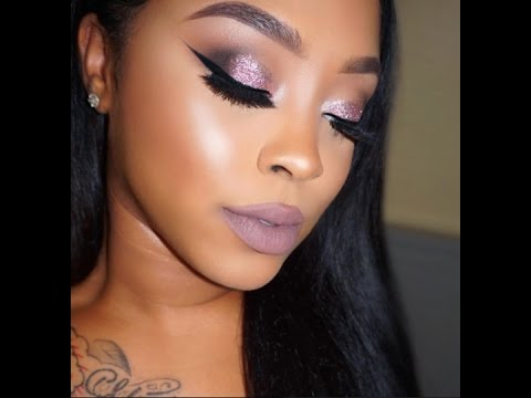 Black And Pink Eye Makeup Pretty Pink Glitter Eye Makeup Tutorial Youtube