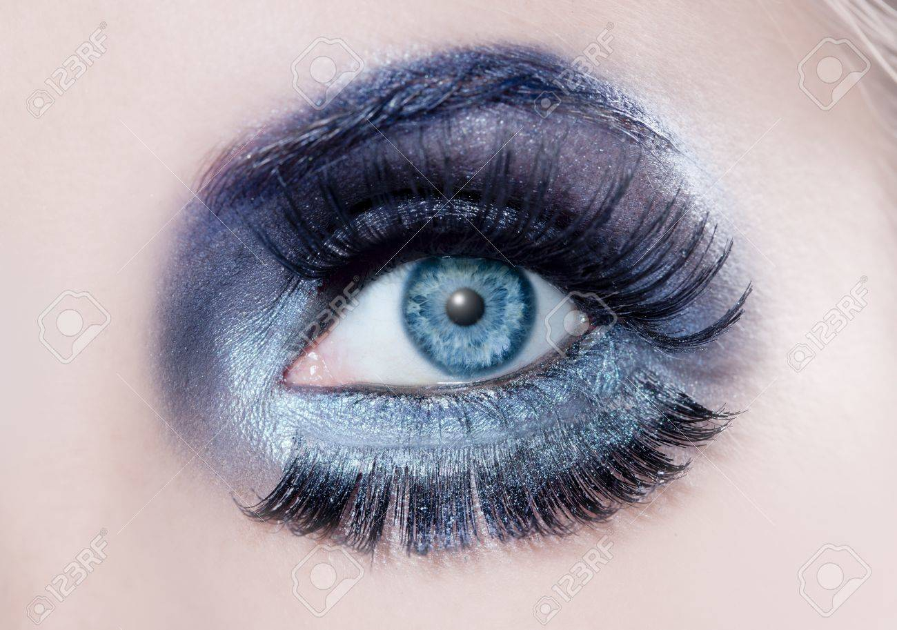 Black And Silver Eye Makeup Blue Eyes Macro With A Winter Inspired Silver Black Makeup Some