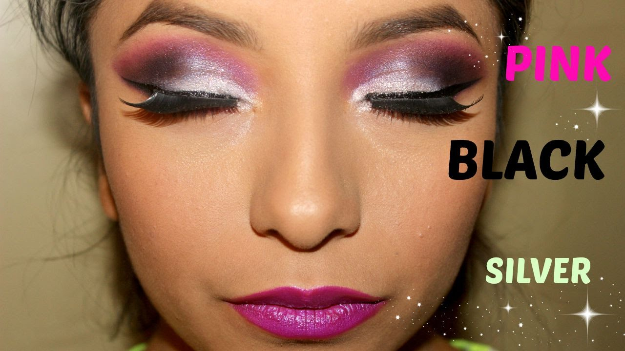 Black And Silver Eye Makeup Pink Silver Black Makeup Tutorial Livmakeup Youtube