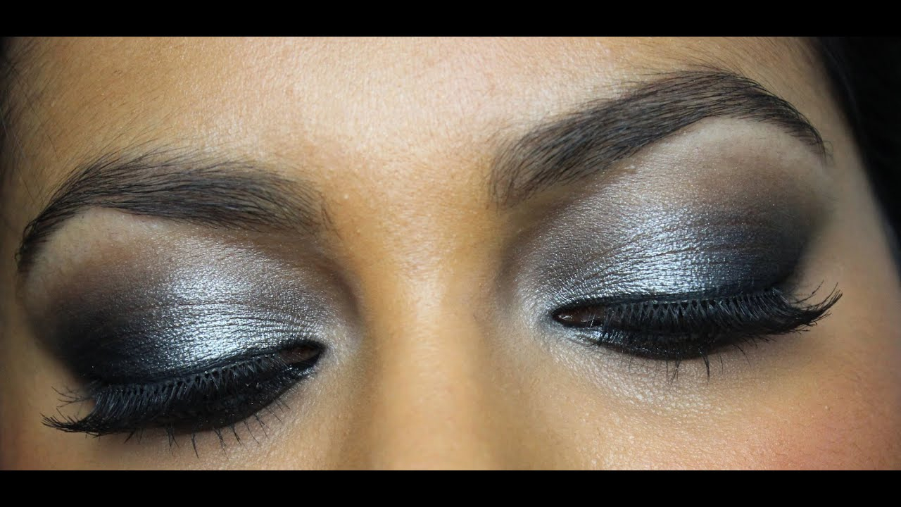 Black And Silver Eye Makeup Silver Black Eid Eye Makeup Tutorial Youtube