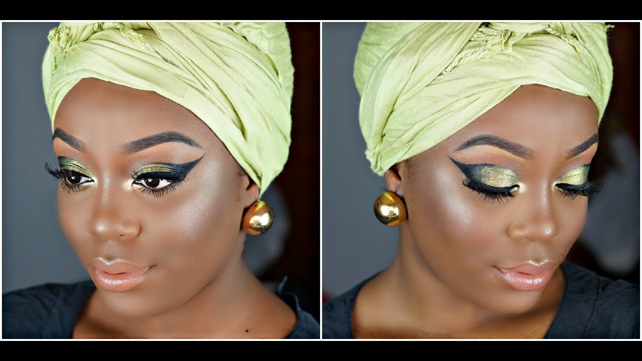 Black Cat Eye Makeup African Princess Makeup Tutorial Green And Black Cat Eye Smokey Eye
