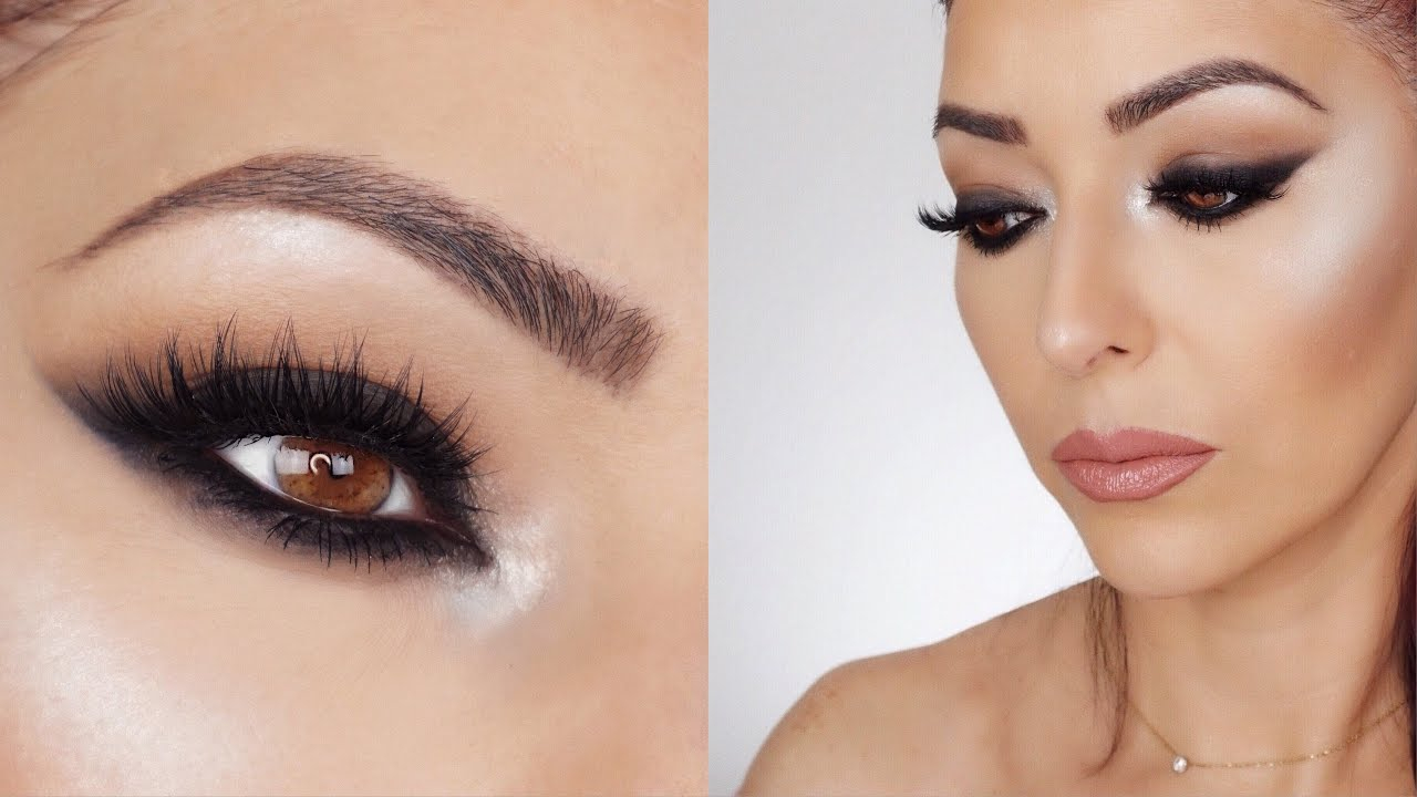 Black Cat Eye Makeup Black Smokey Cat Eye Makeup Tutorial Kim Kardashian Inspired Youtube