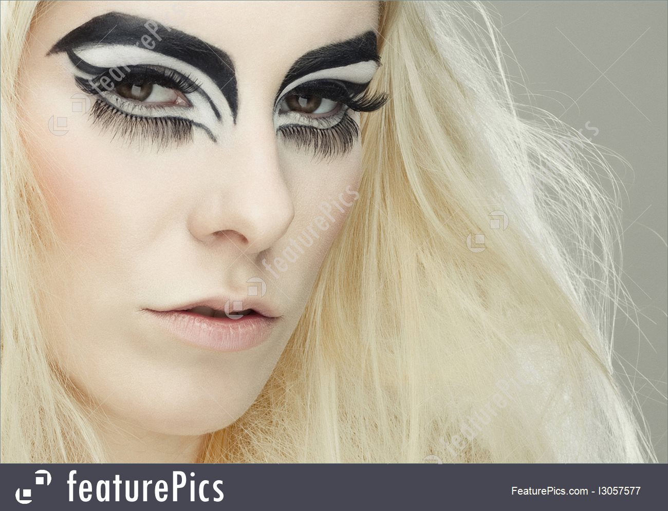 Black Cat Eye Makeup Body Art And Beauty Eye Makeup Stock Picture I3057577 At Featurepics