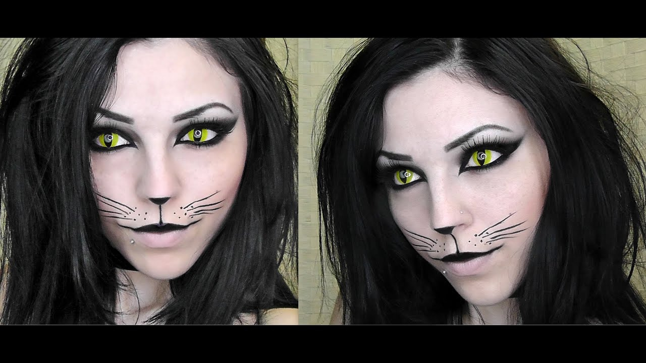 Black Cat Eye Makeup Sexy Black Cat Halloween Makeup Youtube