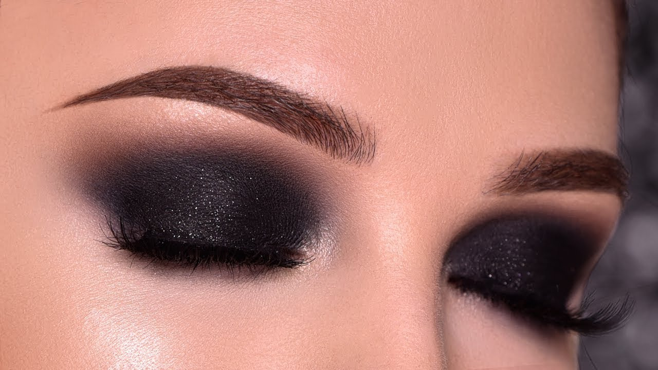 Black Smokey Eye Makeup Black Sparkly Smokey Eye Makeup Tutorial Youtube