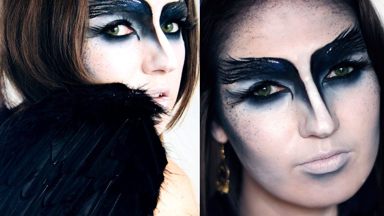 Black Swan Eye Makeup The Crow Black Swan Halloween Makeup Tutorial Youtube