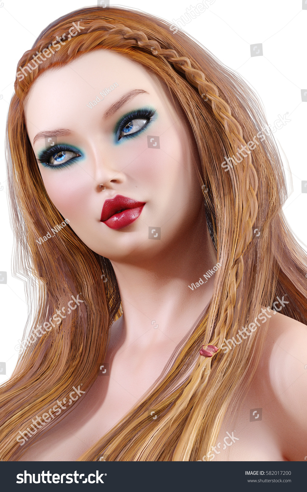 Blonde Hair Blue Eyes Makeup Royalty Free Stock Illustration Of Portrait Beautiful Young Girl