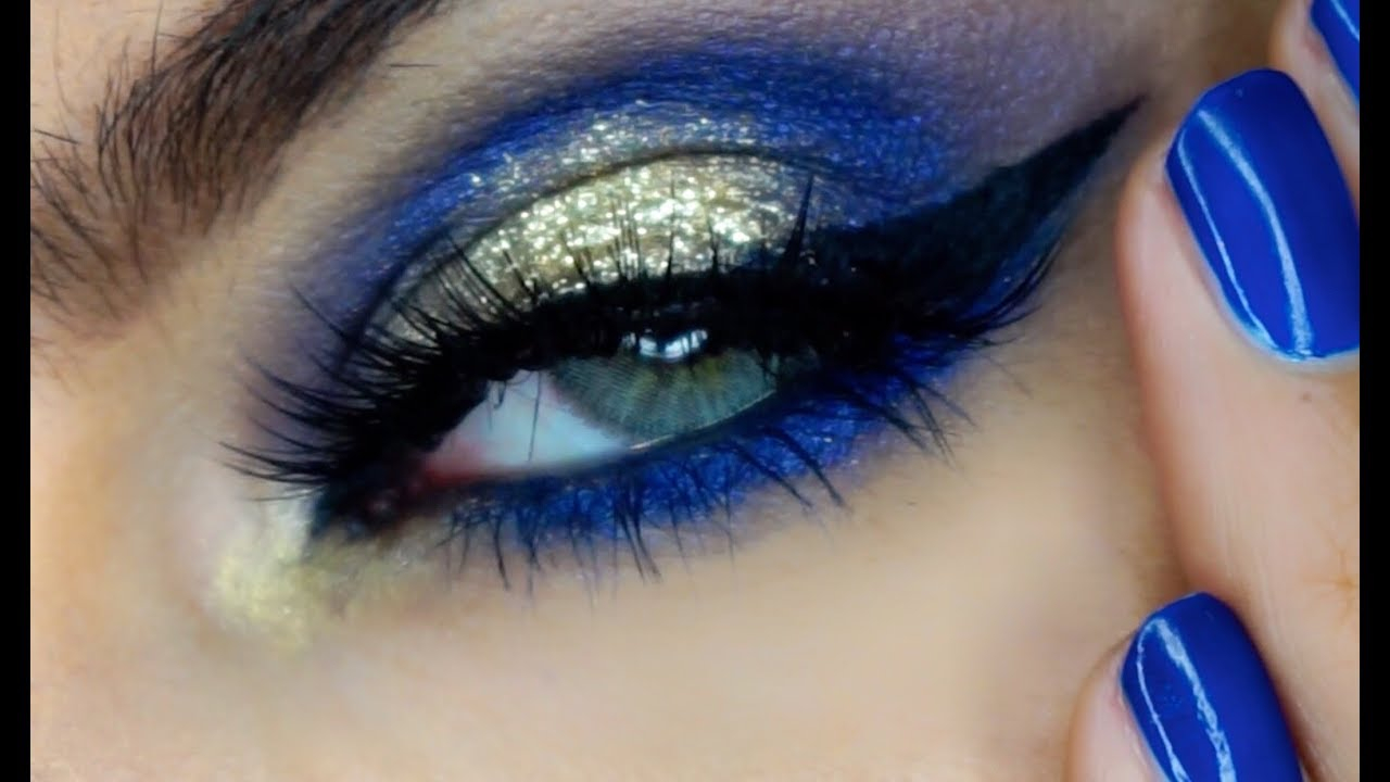 Blue And Gold Eye Makeup Blue Gold Eye Makeup Tutorial Youtube