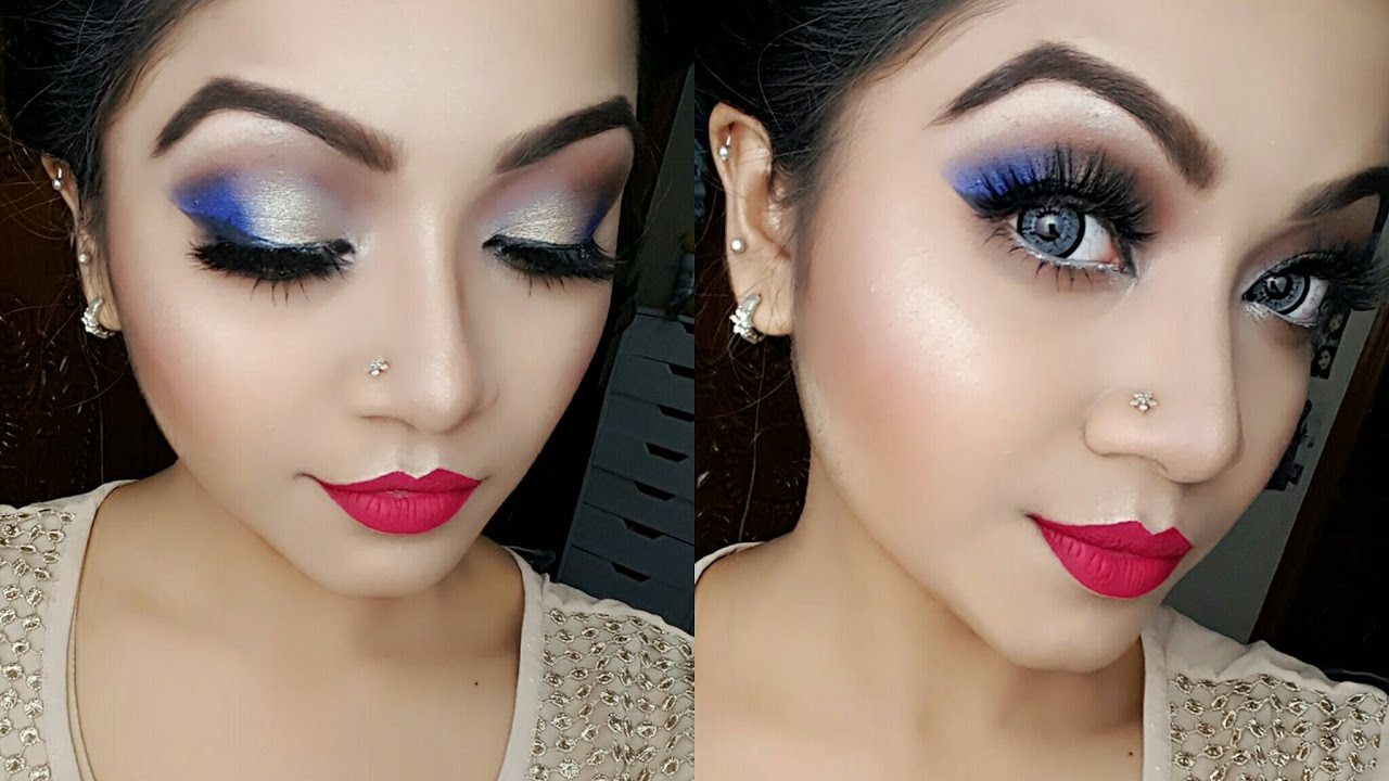 Blue And Gold Eye Makeup Electric Blue And Gold Eye Makeup Tutorial Nye Party Makeup
