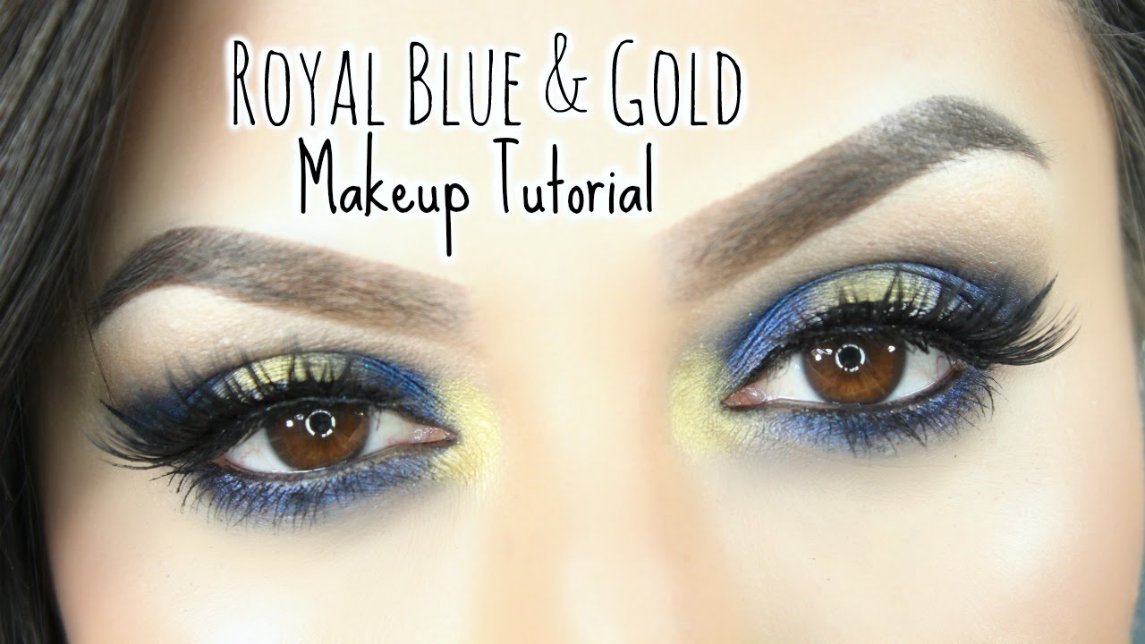Blue And Gold Eye Makeup Royal Blue Gold Halo Makeup Tutorial Urban Decay Gwen Stefani