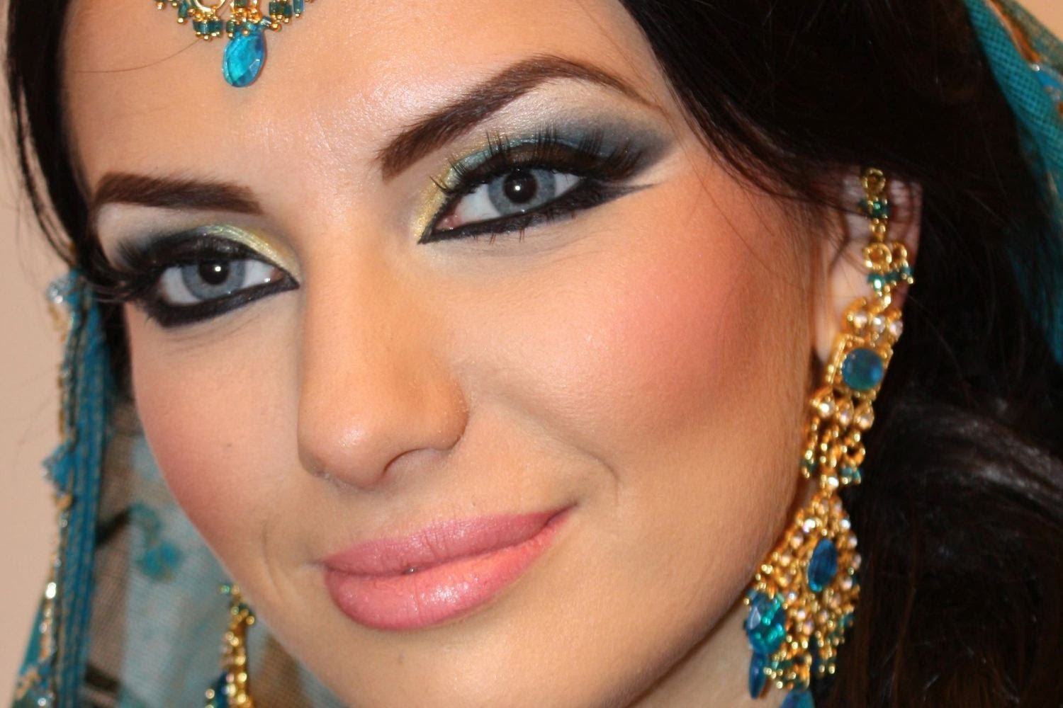Blue Arabic Eye Makeup Arabic Bridal Makeup Tutorial With Steps Pictures Beststylo