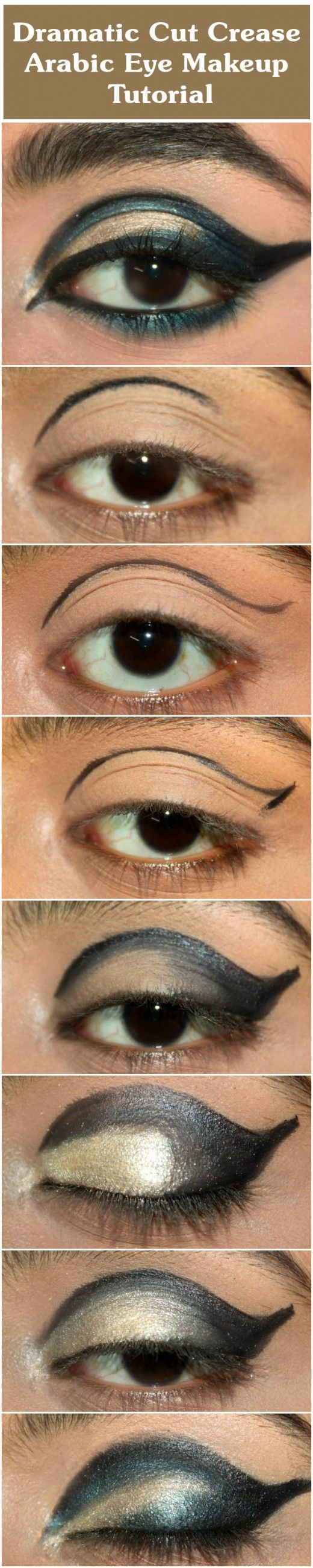 Blue Arabic Eye Makeup Dramatic Cut Crease Arabic Eye Makeup Tutorial Chikk