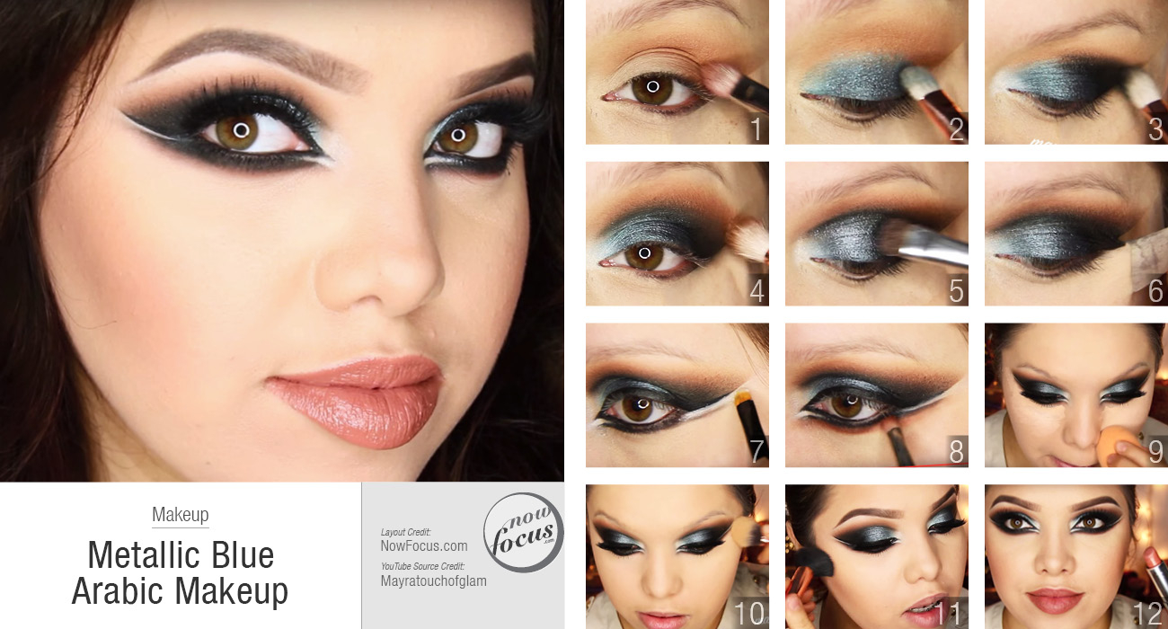 Blue Arabic Eye Makeup Metallic Blue Arabic Makeup Now Focus