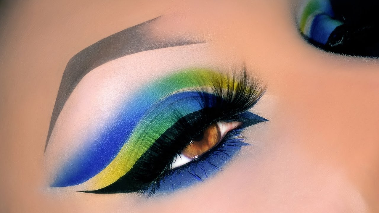 Blue Arabic Eye Makeup Sexy Arabic Peacock Spring Blue Cut Crease Makeup Tutorial Youtube