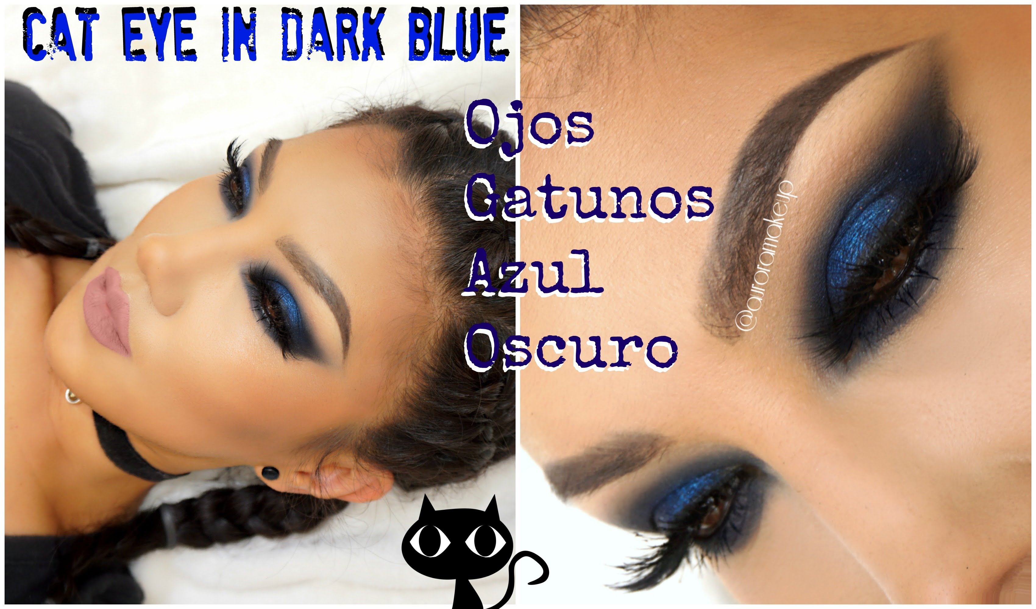 Blue Cat Eye Makeup Maquillaje Gatuno Azul Oscuro Intense Night Blue Cat Eye Makeup