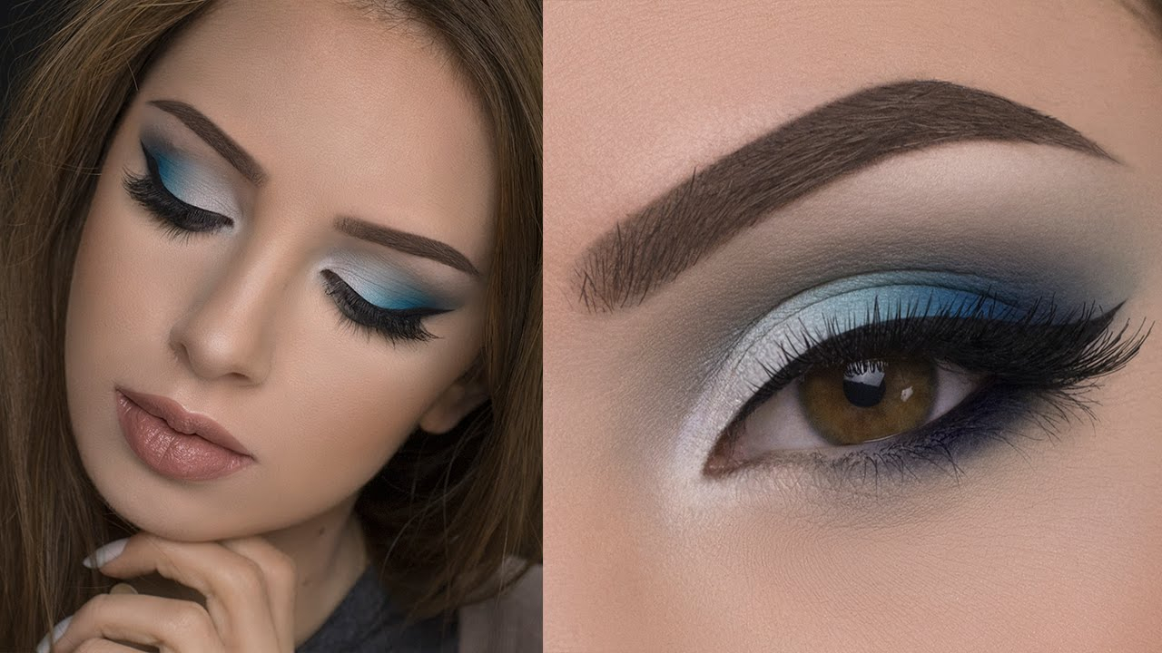 Blue Gray Eyes Makeup Soft Blue Smokey Eye Makeup Tutorial Youtube