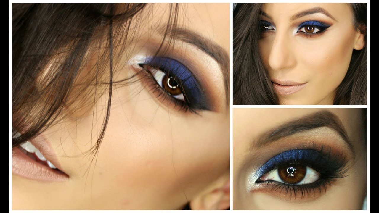 Blue Makeup For Brown Eyes Navy Blue Smokey Eye Full Make Up Tutorial Youtube