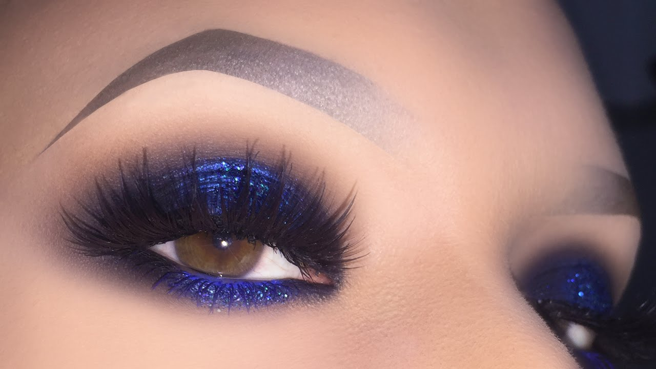 Blue Makeup For Brown Eyes Sexy Blue Smokey For Brown Eyes Glitter Halo Makeup Tutorial Using