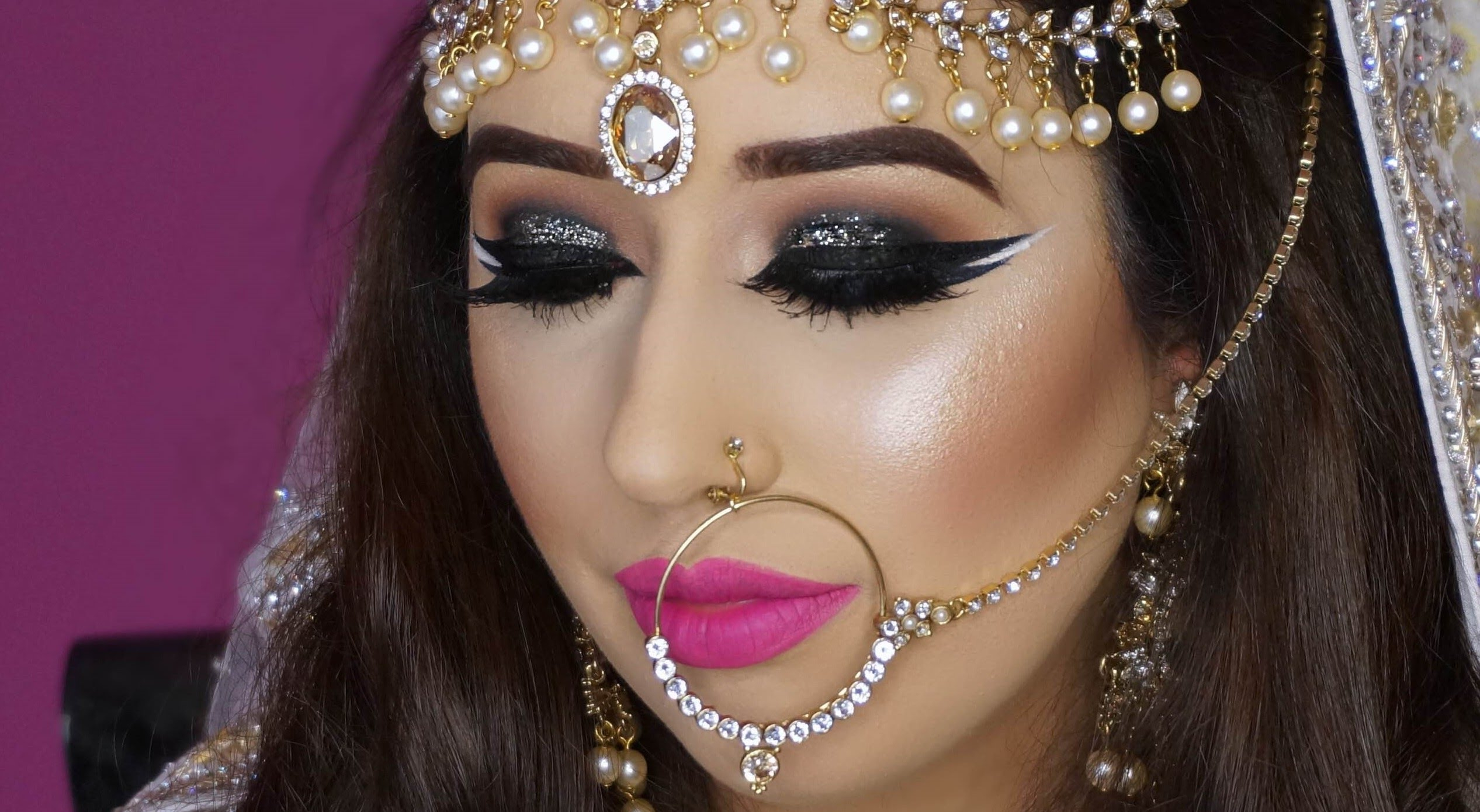 Bridal Eye Makeup Real Bride Nikaah Asian Bridal Makeup Bold Eyes And Bright Pink