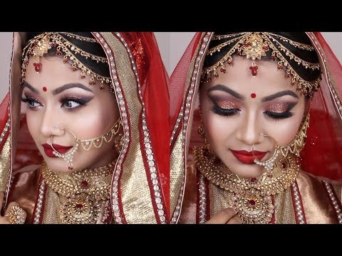 Bridal Red Eye Makeup Red Asian Bridal Makeup Tutorial 2017 Gorgeous Glittery Eyes With