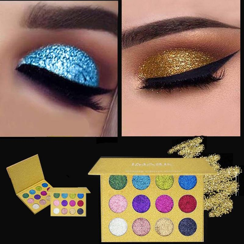 Bright Color Eye Makeup Imagic Glitter Powder Eyeshadow Palette Sparkle Gold Eye Shadow