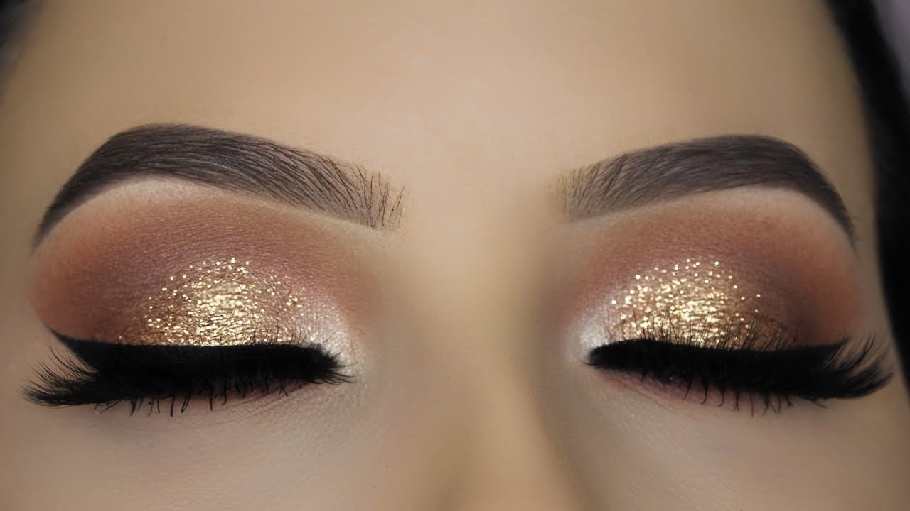 Brown Eye Makeup Classic Brown Glitter Eye Makeup Tutorial Youtube