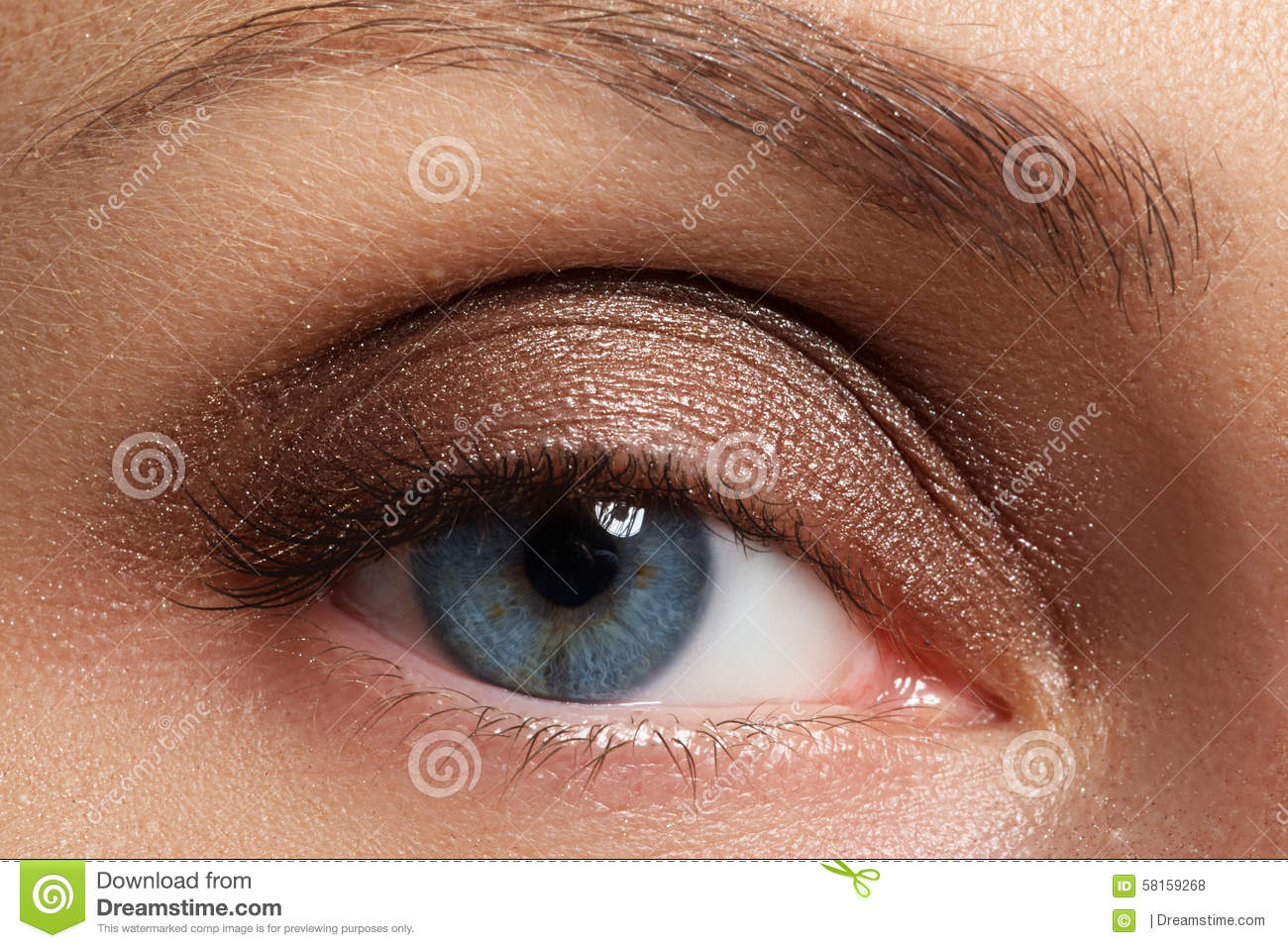 Brown Eyes Makeup Brown Eye Makeup Eyes Make Up Vintage Style Make Up Stock Photo