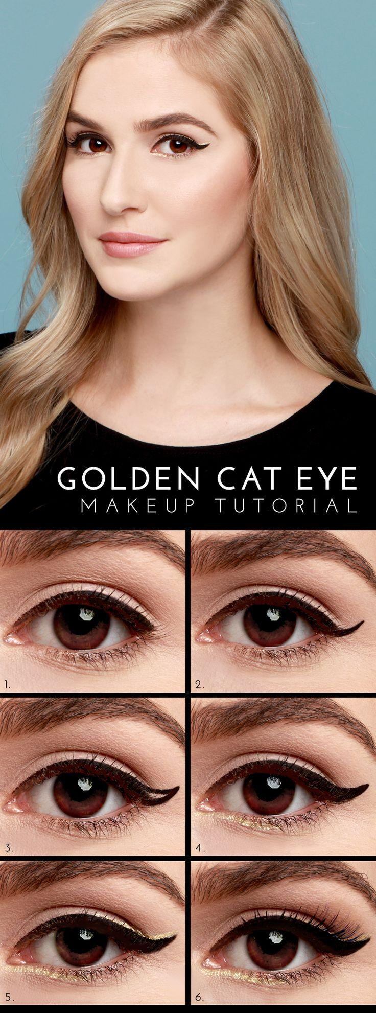 Cat Eye Wedding Makeup Makeup Lulus How To Golden Cat Eye Tutorial 2368104 Weddbook