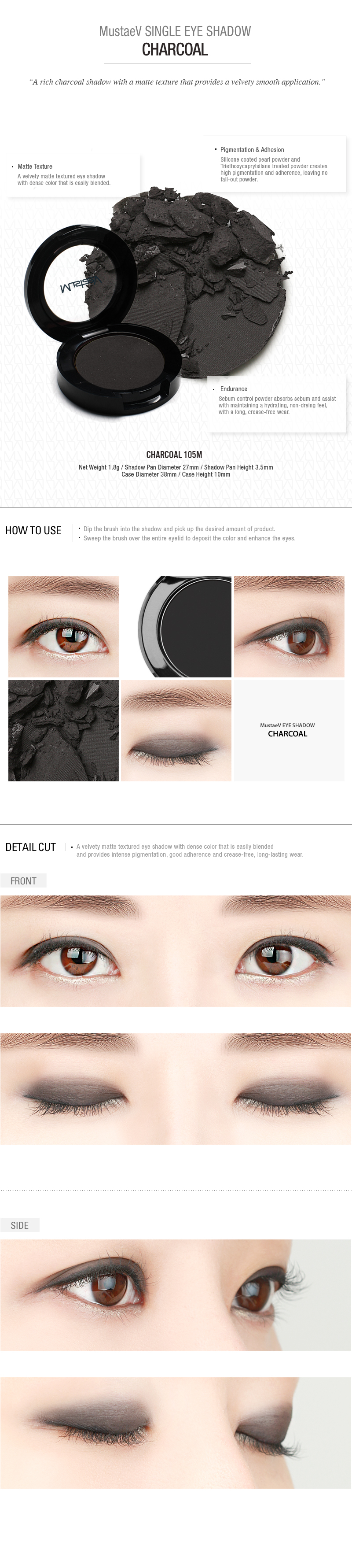 Charcoal Eye Makeup Eye Shadow Charcoal