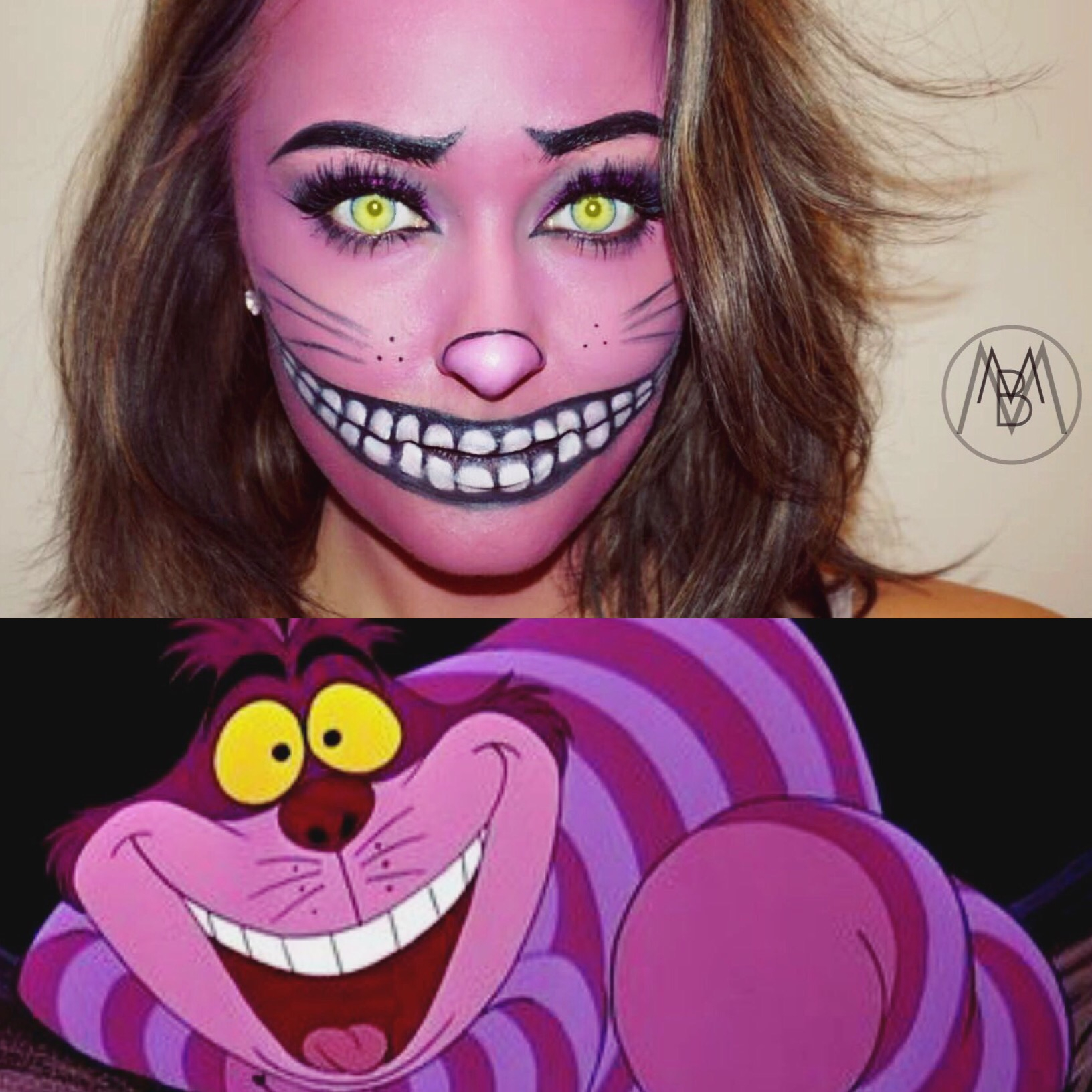 Cheshire Cat Eye Makeup Halloween Face Painting Skull Cheshire Cat Pop Art Zombie Makeup
