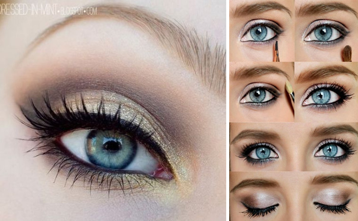 Cool Eye Makeup Step By Step 12 Easy Step Step Makeup Tutorials For Blue Eyes Her Style Code