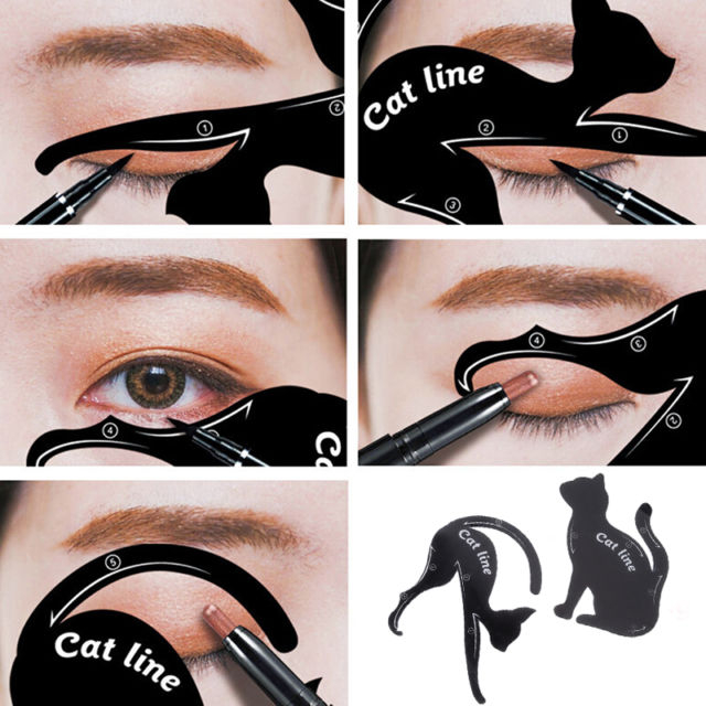 Cute Cat Eye Makeup 2pcs Cute Cat Line Pro Eye Makeup Tool Eyeliner Stencils Template