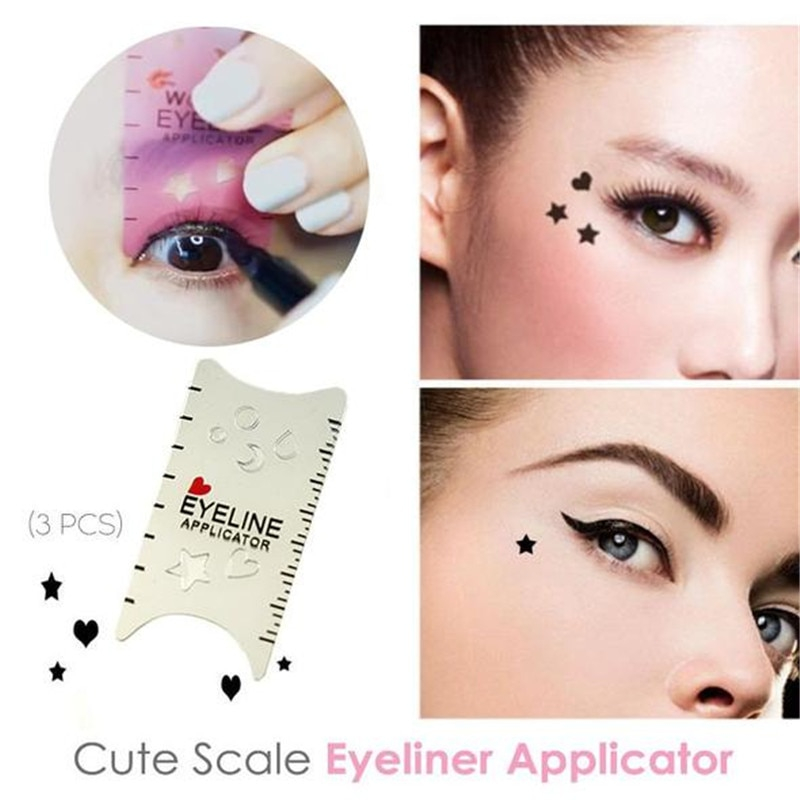 Cute Cat Eye Makeup 3pcsset Cute Scale Eyeliner Applicator Eyeliner Mold Stencils Pro