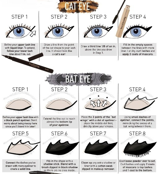 Cute Cat Eye Makeup Cute Makeup Ideas Bats And Cats Eye Makeup Step Step All About