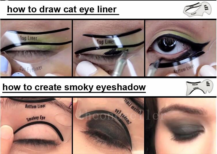 Cute Cat Eye Makeup Dhl Cat Eye Stencils Makeup Stencil Eyeline Models Template Eyeliner