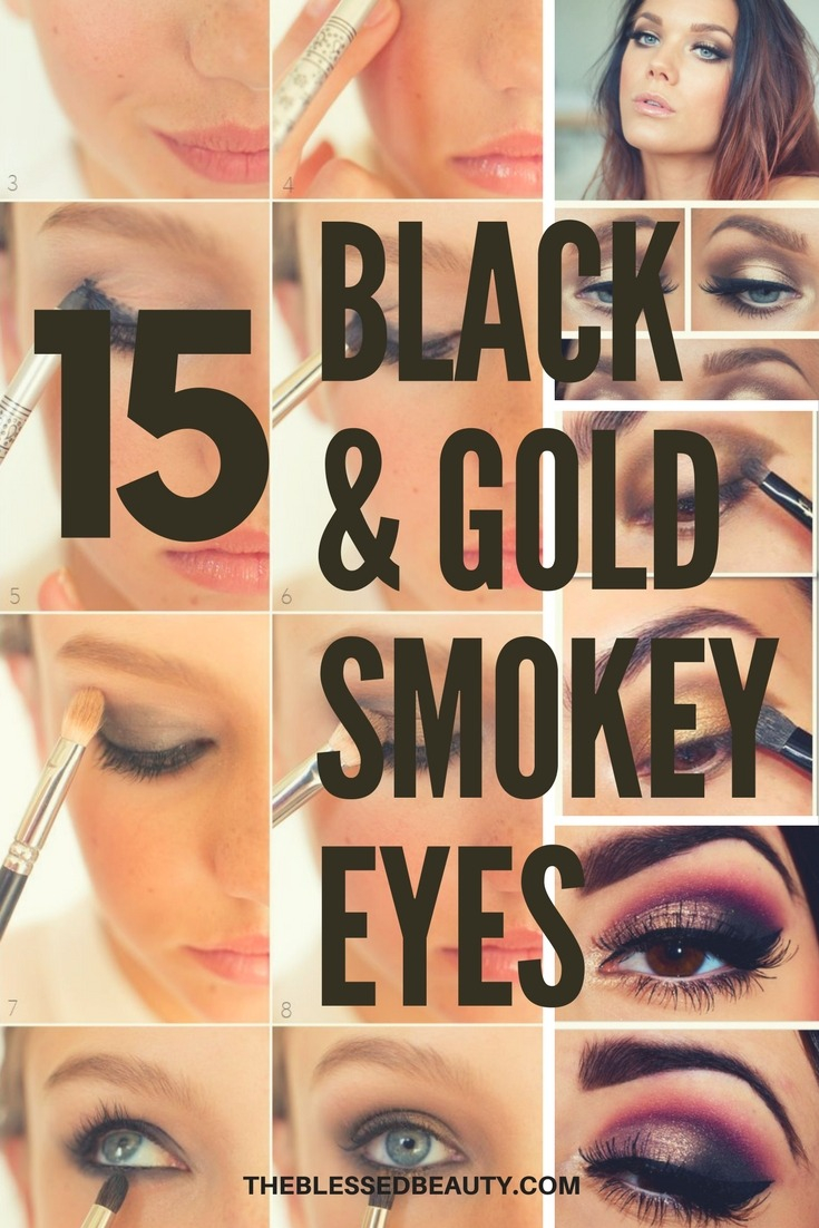 Dark Shadow Eye Makeup Gold And Black Smokey Eye Tutorials Best Gold And Black Eye Shadow