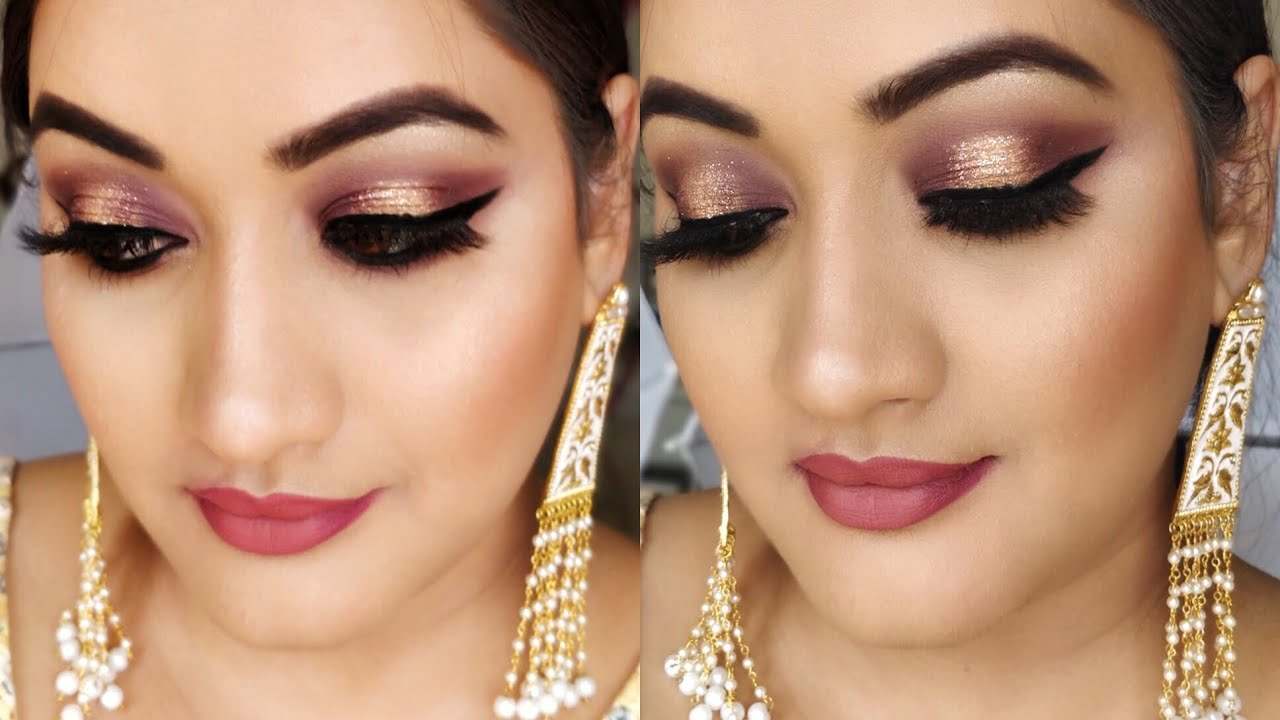 Day Party Eye Makeup Indian Party Makeup Glitter Eye Makeup For Wedding