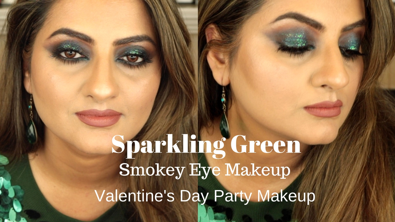 Day Party Eye Makeup Sparkling Green Smokey Eye Makeup Tutorial Valentines Day Party