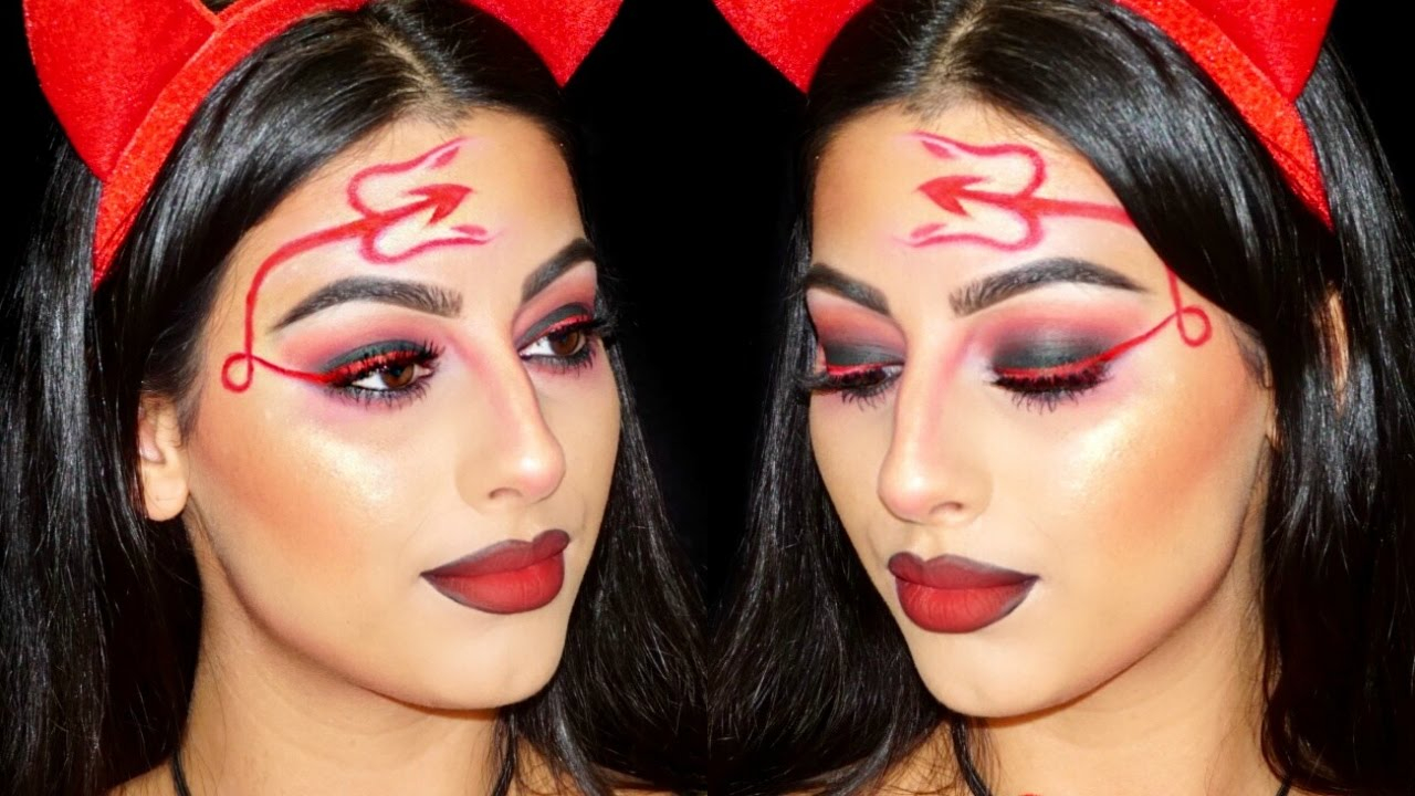 Devil Costume Eye Makeup Sexy Devil Halloween Makeup Tutorial Youtube