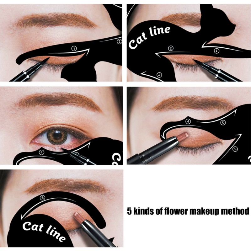 Different Types Of Cat Eye Makeup 2 Pcs Womens Fashion Cat Line Stencils Pro Eye