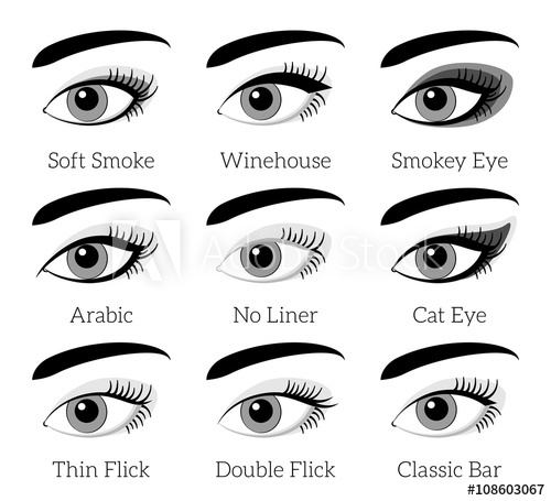 Different Types Of Cat Eye Makeup Eye Makeup Types Vector Infographic Buy This Stock Vector And