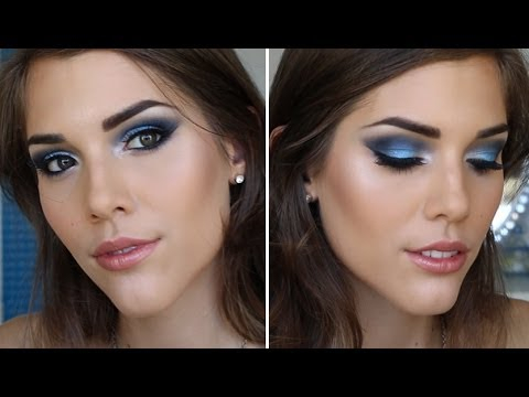 Evening Makeup Blue Eyes Prom Makeup Tutorial Blue Smokey Eyes Youtube