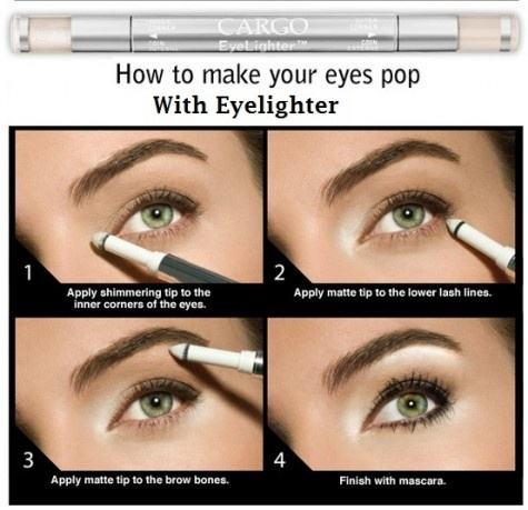 Eye Brightening Makeup Cargo Eyelighter Eye Brightening Stick Shimmer Matte White