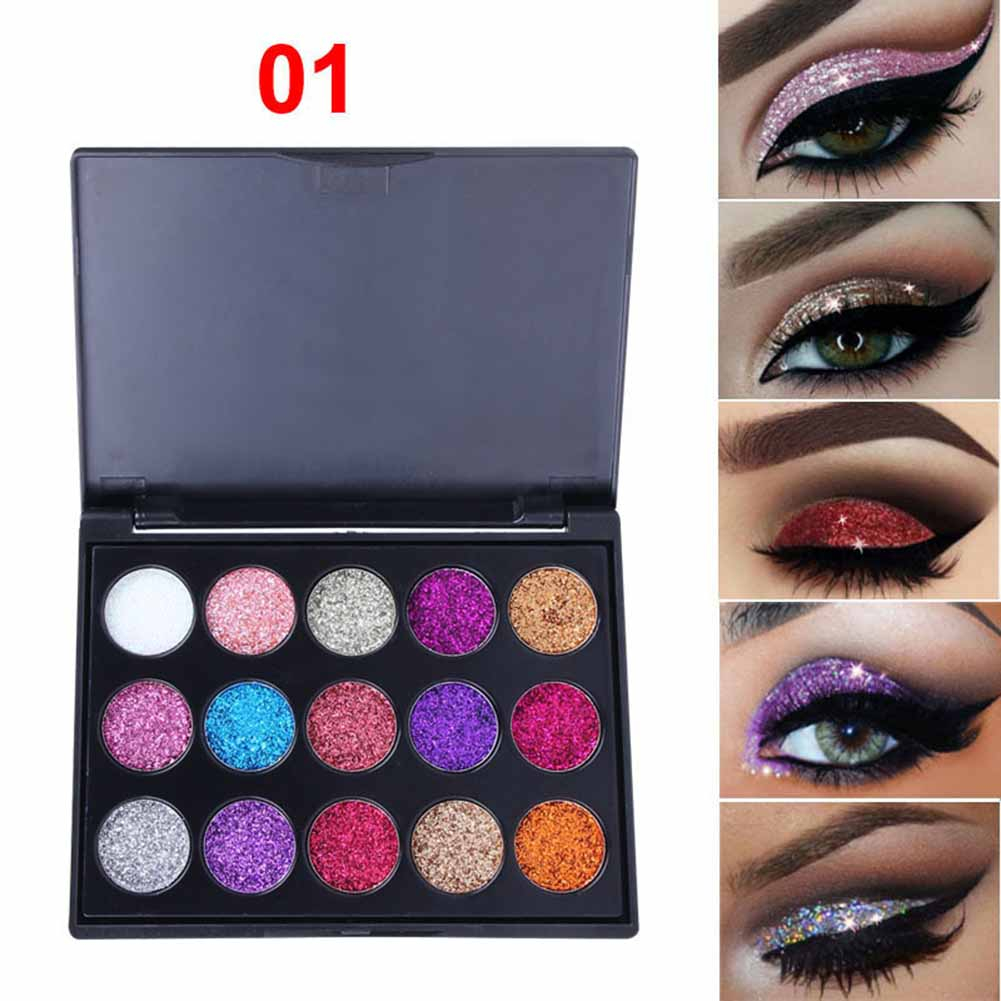 Eye Glitter Makeup 15 Colors Eyeshadow Palette Glitter