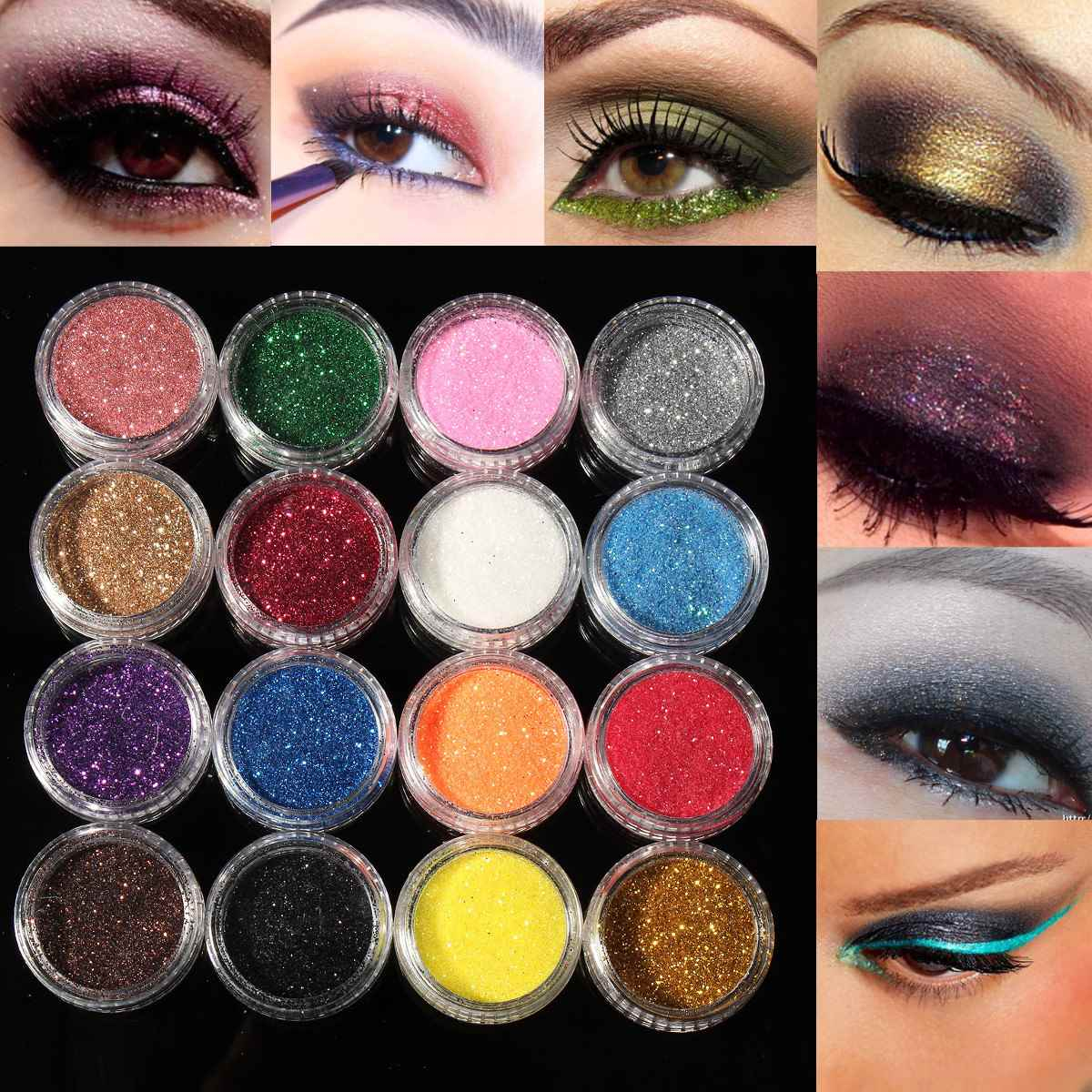 Eye Glitter Makeup 30pcs Mixed Colors Glitter Eyeshadow Powder Pigment Mineral Spangle