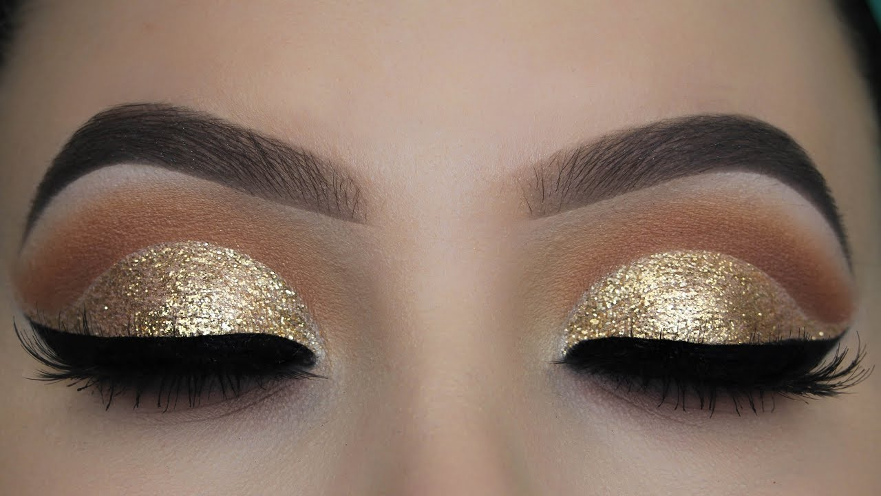 Eye Glitter Makeup Crystal Gold Glitter Eye Makeup Tutorial Youtube