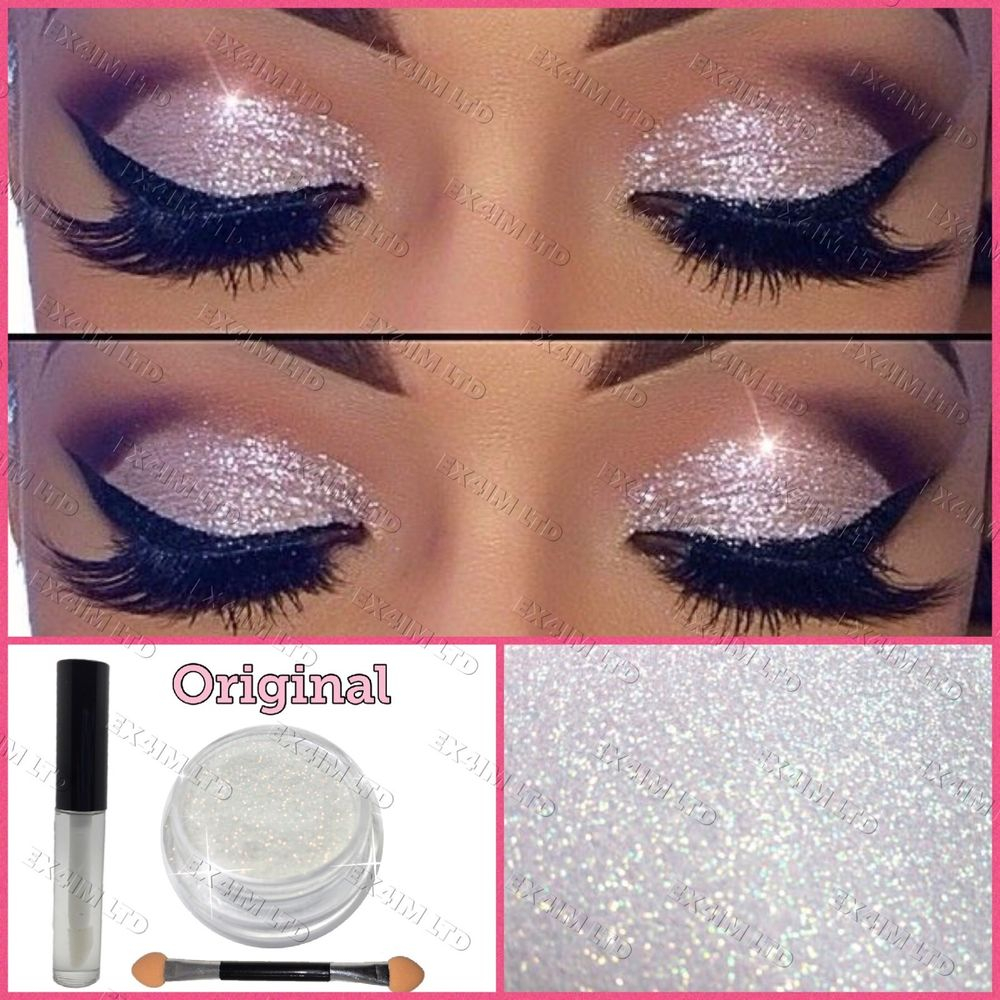 Eye Glitter Makeup Glitter Eye Shadow White Fix Gel Party Applicator Brush Loose